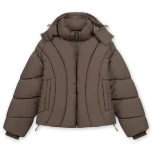 Favela Abstrakte Puffer Jacke Braun