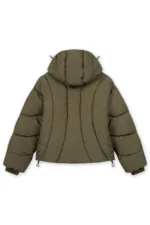 Favela Abstrakte Puffer Jacke Olive