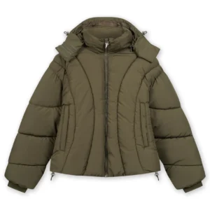 Favela Abstrakte Puffer Jacke Olive