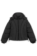 Favela Abstrakte Puffer Jacke Schwarz