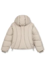 Favela Abstrakte Puffer Jacke Taupe