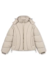 Favela Abstrakte Puffer Jacke Taupe