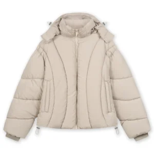 Favela Abstrakte Puffer Jacke Taupe