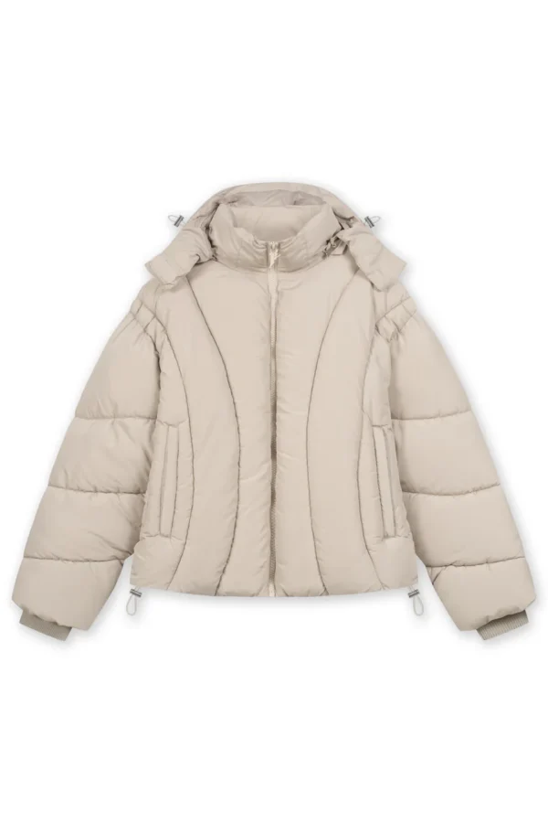 Favela Abstrakte Puffer Jacke Taupe