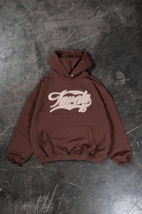 Favela Neuer 3D Druckknopf Hoodie Kaffee