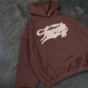 Favela Neuer 3D Druckknopf Hoodie Kaffee