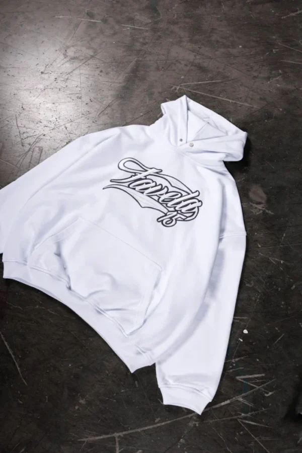 Favela Neuer 3D Druckknopf Hoodie Weiß