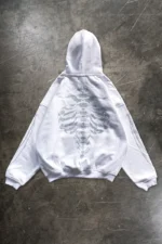 Favela Ribcage Rhinestone Hoodie Weiß