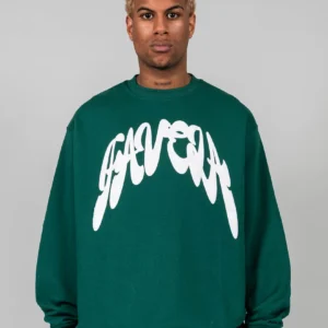 COMIC FOREST GREEN CREWNECK